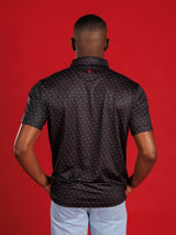 Black Dotted With Standing Dog Polo