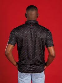 Black Dotted With Standing Dog Polo