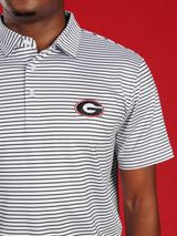 Black And White Striped With Oval G Polo
