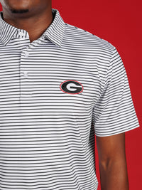 Black And White Striped With Oval G Polo