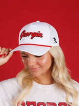 White 'Georgia' Script Hat