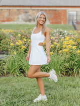 Crisscross Luxe Active Dress | White