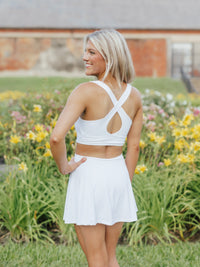 Crisscross Luxe Active Dress | White