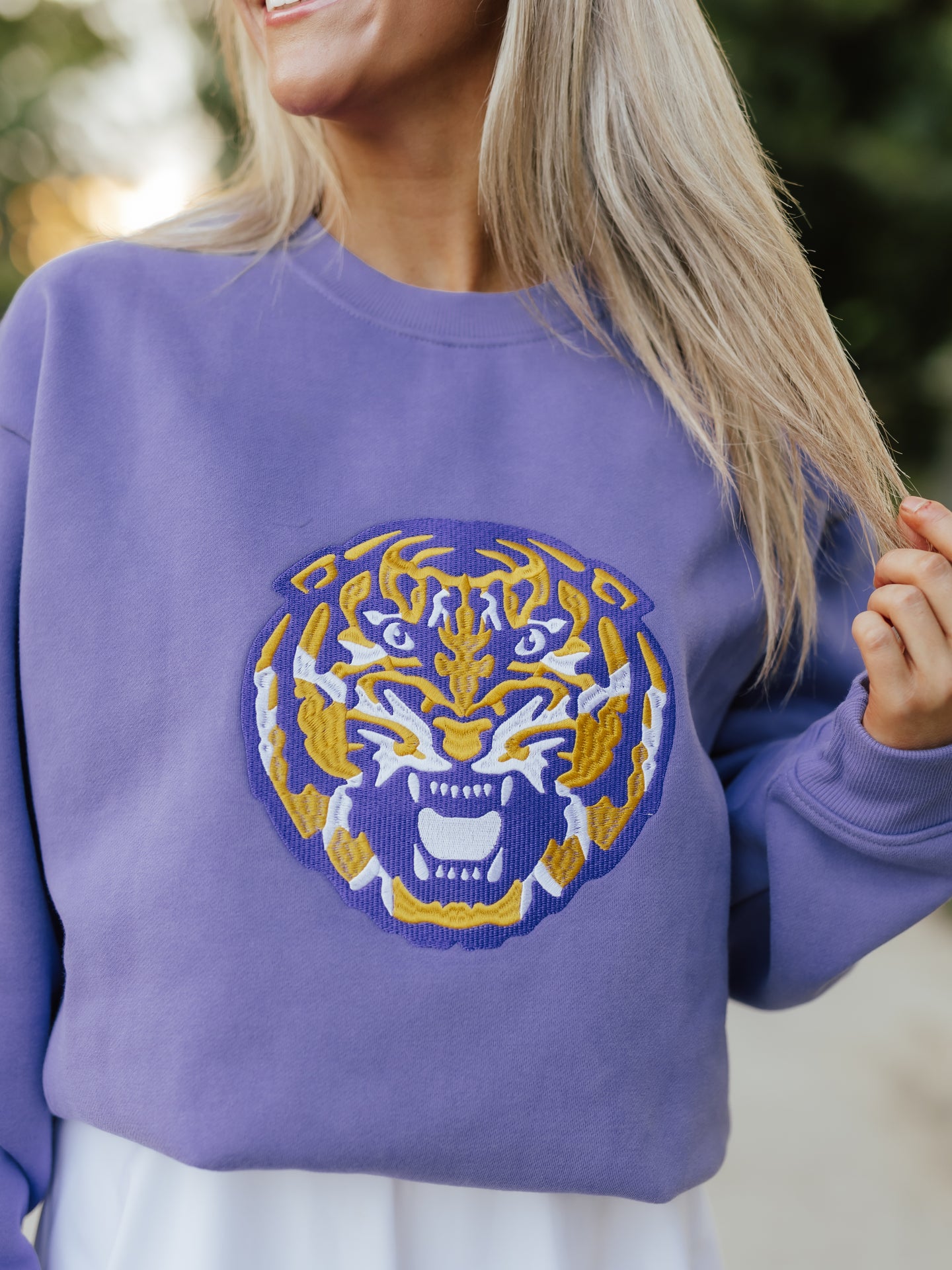 Purple Heavy Cotton Retro Mike Head Crewneck