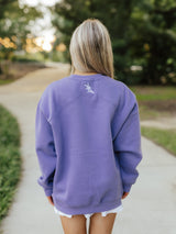 Purple Heavy Cotton Retro Mike Head Crewneck