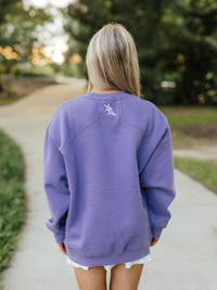 Purple Heavy Cotton Retro Mike Head Crewneck