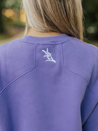 Purple Heavy Cotton Retro Mike Head Crewneck