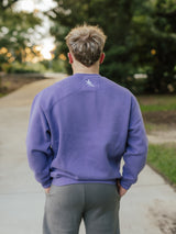 Purple Heavy Cotton LSU Block Crewneck