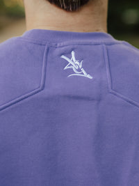 Purple Heavy Cotton LSU Block Crewneck