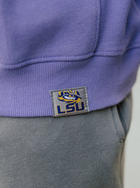 Purple Heavy Cotton LSU Block Crewneck