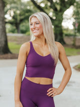 AG V-Neck Padded Active Top | Purple image 2