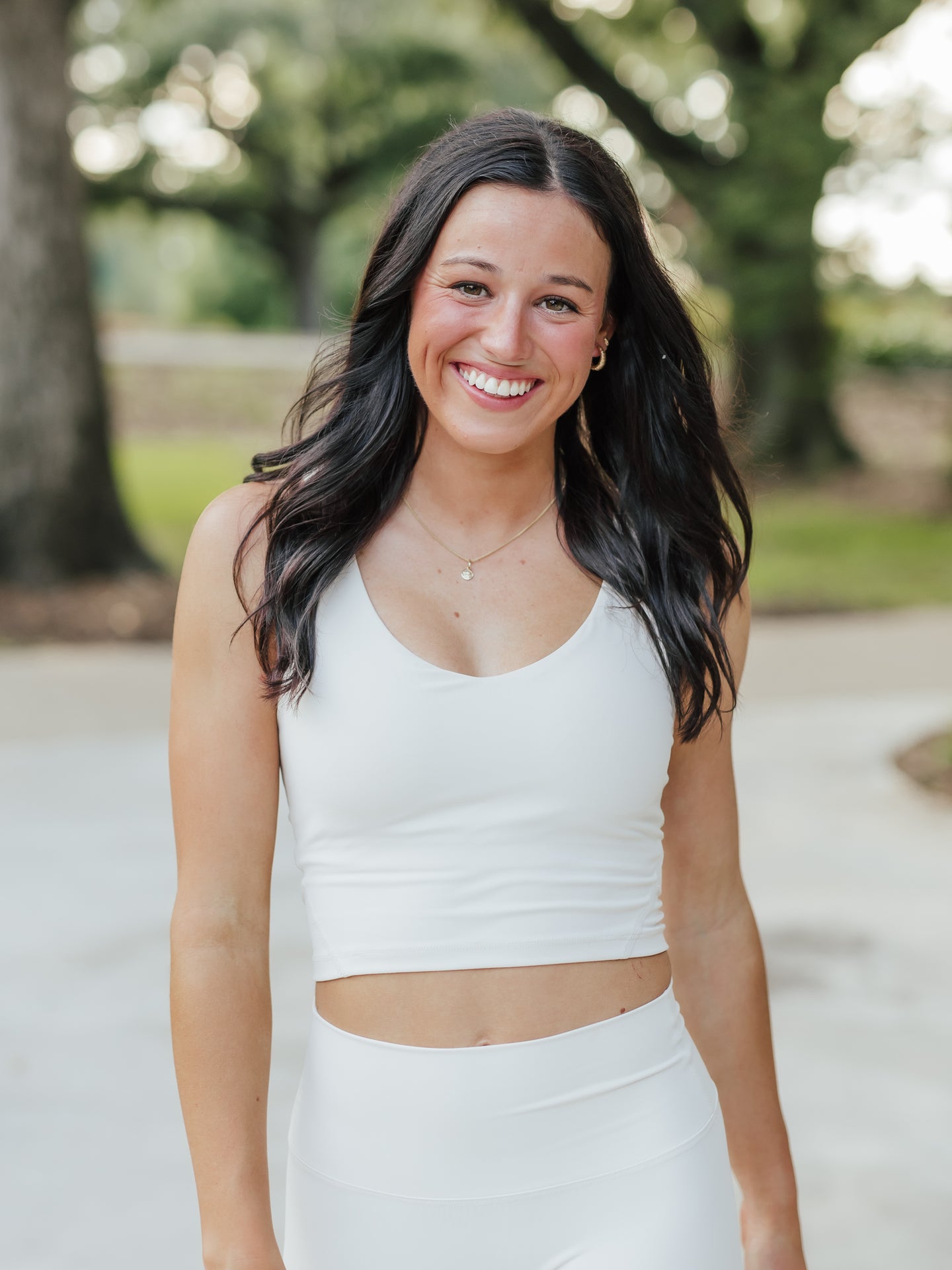 AG V-Neck Padded Active Top | Cream image 0