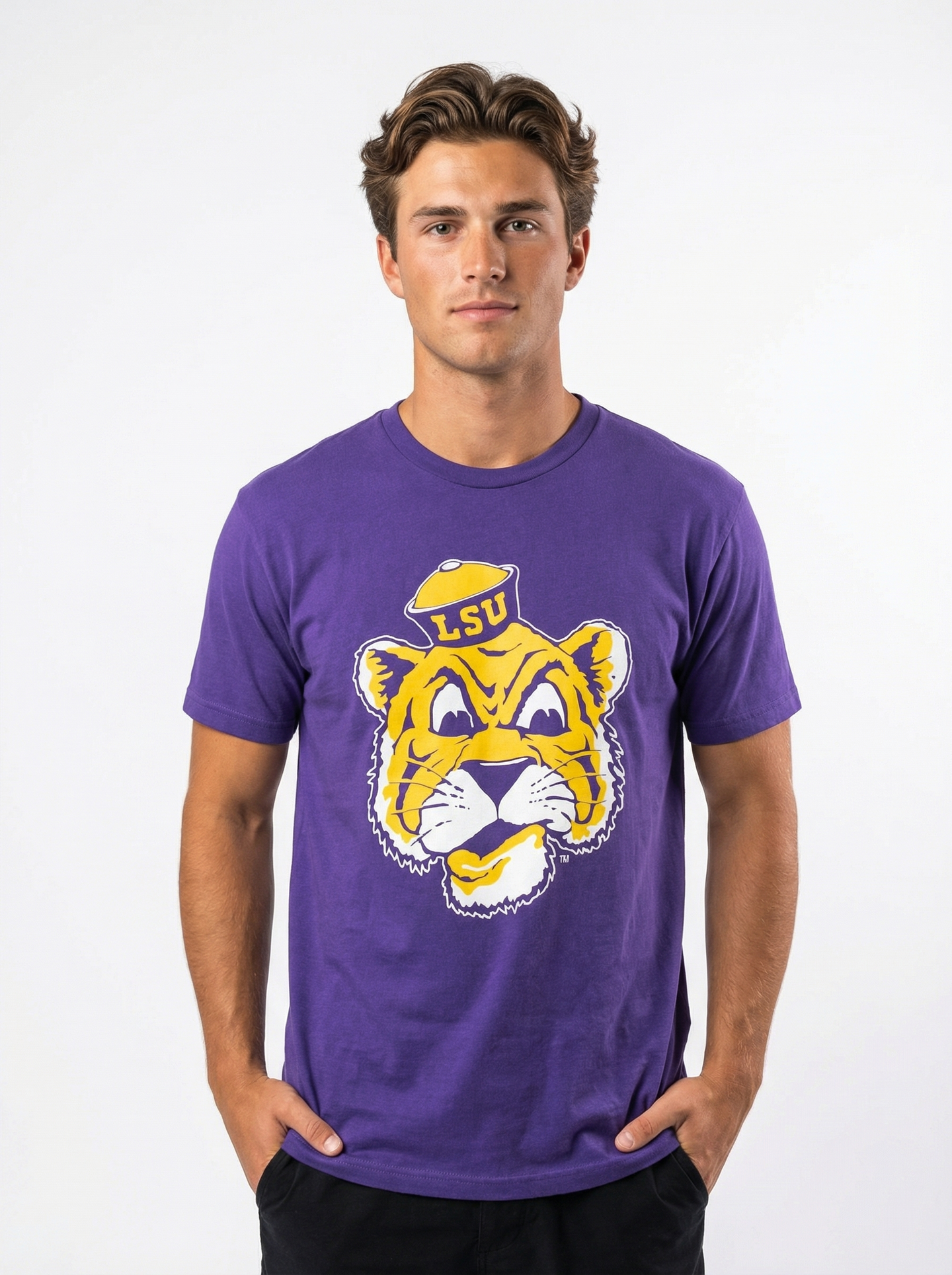 LSU Tigers Men's | "Retro Mike Head" T-Shirt